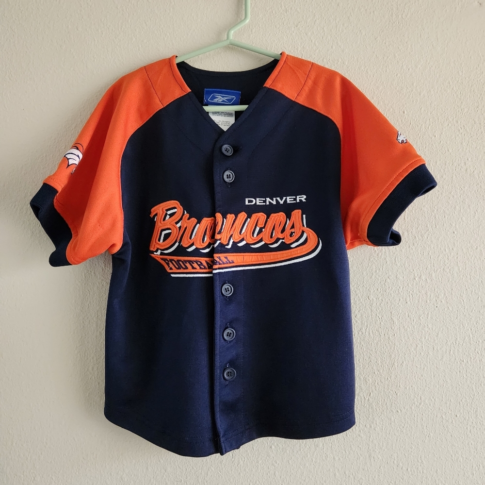 Kids Denver Broncos baseball style button up jersey